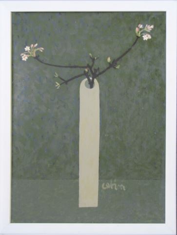 Cvetoča vejica v cevasti vazi