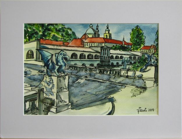 Ljubljana: Pogled na Zmajski most