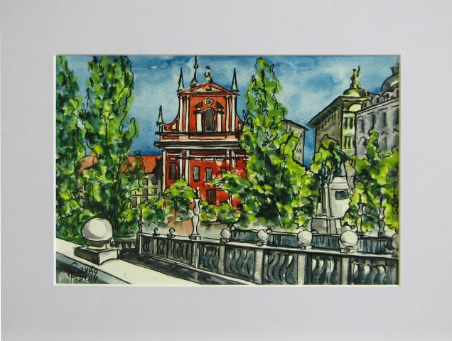 Ljubljana: Pogled na Frančiškansko cerkev